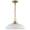 Nuvo Colony 1-Light Small Pendant Matte White with Burnished Brass 60/7480 - alternate 1